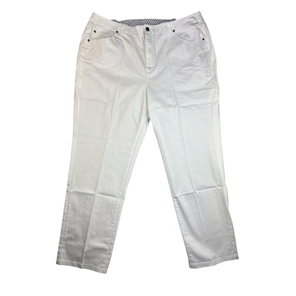 Norm Thompson Pants - Norm Thompson Women's White Straight Leg Pants Sz 20W New Hidden‎ Elastic Waist
